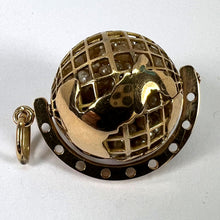 Load image into Gallery viewer, World Globe Italy 18K Yellow Gold Imitiation Pearl Charm Pendant