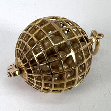 Load image into Gallery viewer, World Globe Italy 18K Yellow Gold Imitiation Pearl Charm Pendant