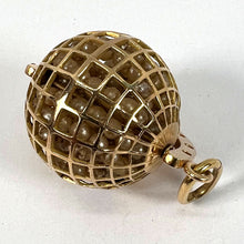 Load image into Gallery viewer, World Globe Italy 18K Yellow Gold Imitiation Pearl Charm Pendant