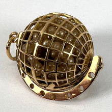 Load image into Gallery viewer, World Globe Italy 18K Yellow Gold Imitiation Pearl Charm Pendant