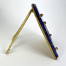 Load image into Gallery viewer, Cartier Becker St Christopher 18 Karat Yellow Gold Medal Lapis Lazuli Ruby Frame