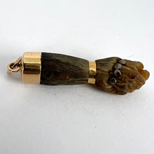 Load image into Gallery viewer, Vintage Touch Wood Mano Figa 18K Yellow Gold Charm Pendant