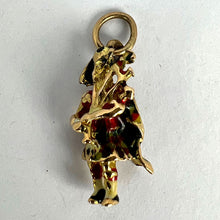 Load image into Gallery viewer, 9K Yellow Gold Enamel Scottish Bagpipe Player Charm Pendant
