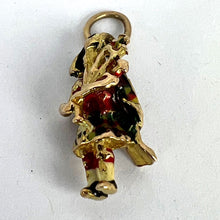 Load image into Gallery viewer, 9K Yellow Gold Enamel Scottish Bagpipe Player Charm Pendant