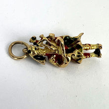 Load image into Gallery viewer, 9K Yellow Gold Enamel Scottish Bagpipe Player Charm Pendant