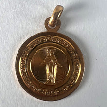 Load image into Gallery viewer, Antique French Engraved Virgin Mary 18K Rose Gold Religious Medal Pendant