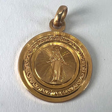 Load image into Gallery viewer, Antique French Engraved Virgin Mary 18K Rose Gold Religious Medal Pendant