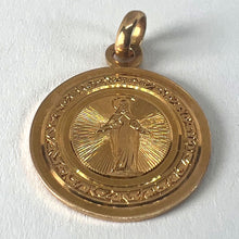 Load image into Gallery viewer, Antique French Engraved Virgin Mary 18K Rose Gold Religious Medal Pendant