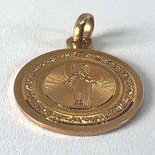 Load image into Gallery viewer, Antique French Engraved Virgin Mary 18K Rose Gold Religious Medal Pendant