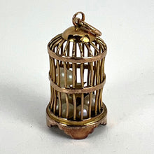 Load image into Gallery viewer, Bird Cage Cultured Pearls 14 Karat Yellow Gold Charm Pendant