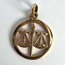 Load image into Gallery viewer, French Zodiac Libra Starsign 18K Yellow Gold Charm Pendant