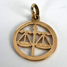 Load image into Gallery viewer, French Zodiac Libra Starsign 18K Yellow Gold Charm Pendant