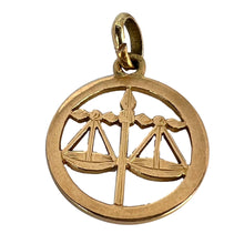 Load image into Gallery viewer, French Zodiac Libra Starsign 18K Yellow Gold Charm Pendant