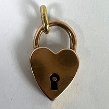 Load image into Gallery viewer, Vintage 18K Rose Gold Heart Padlock Charm Pendant