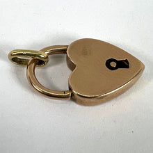 Load image into Gallery viewer, Vintage 18K Rose Gold Heart Padlock Charm Pendant