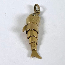 Load image into Gallery viewer, French Articulated Fish 18K Yellow Gold White Gold Charm Pendant