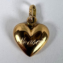 Load image into Gallery viewer, Vintage Italian 18K Yellow Gold Puffy Heart Maser Charm Pendant