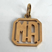 Load image into Gallery viewer, 18K Yellow Gold MA or AM Monogram Initials Charm Pendant