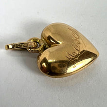 Load image into Gallery viewer, Vintage Italian 18K Yellow Gold Puffy Heart Maser Charm Pendant