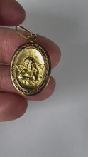 Load and play video in Gallery viewer, French Raphael’s Cherub 18K Yellow Gold Charm Pendant