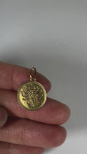 Load and play video in Gallery viewer, Italian Scorpio Starsign Zodiac 18K Yellow Gold Charm Medal Pendant