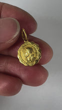 Load and play video in Gallery viewer, Italian UnoAErre Dio Ti Protegga God Protect You 18K Yellow Gold Charm Pendant