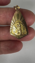 Load and play video in Gallery viewer, French Saint Christopher 18K Yellow Gold Charm Pendant Medal