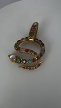 Load and play video in Gallery viewer, Serpent Snake 18K Yellow Gold Gem Set Pendant