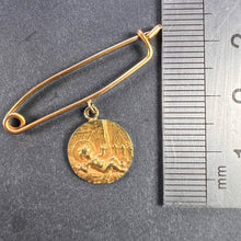 Load image into Gallery viewer, French Baby Medal Safety Pin 18K Yellow Gold Charm Pendant Brooch