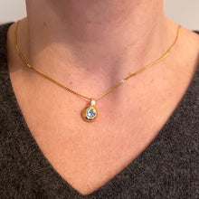 Load image into Gallery viewer, Blue Synthetic Spinel 18K Yellow White Gold Charm Pendant