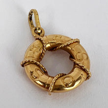 Load image into Gallery viewer, SOS Life Preserver 18K Yellow Gold Charm Pendant