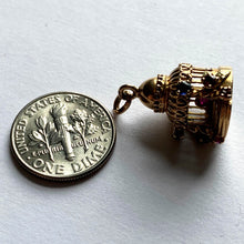 Load image into Gallery viewer, French Yellow Gold Gem Set Love Heart Lovers Pavilion Charm Pendant