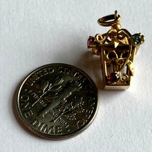 Load image into Gallery viewer, French Yellow Gold Gem Set Lantern Charm Pendant