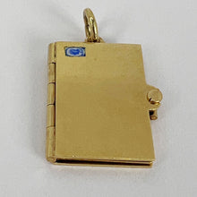 Load image into Gallery viewer, Vintage Envelope and Letter 14K Yellow Gold Enamel Stamp Charm Pendant