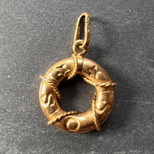 Load image into Gallery viewer, SOS Life Preserver 18K Yellow Gold Charm Pendant