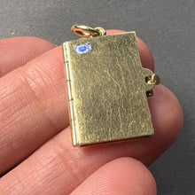 Load image into Gallery viewer, Vintage Envelope and Letter 14K Yellow Gold Enamel Stamp Charm Pendant