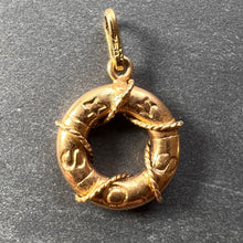 Load image into Gallery viewer, SOS Life Preserver 18K Yellow Gold Charm Pendant