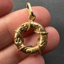 Load image into Gallery viewer, SOS Life Preserver 18K Yellow Gold Charm Pendant