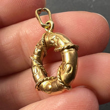 Load image into Gallery viewer, SOS Life Preserver 18K Yellow Gold Charm Pendant