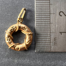 Load image into Gallery viewer, SOS Life Preserver 18K Yellow Gold Charm Pendant