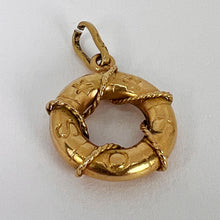 Load image into Gallery viewer, SOS Life Preserver 18K Yellow Gold Charm Pendant