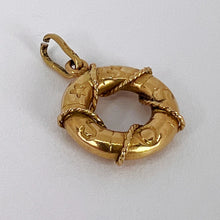 Load image into Gallery viewer, SOS Life Preserver 18K Yellow Gold Charm Pendant