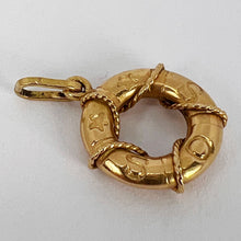 Load image into Gallery viewer, SOS Life Preserver 18K Yellow Gold Charm Pendant