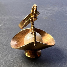 Load image into Gallery viewer, Basket 18K Yellow Gold Pearl Charm Pendant