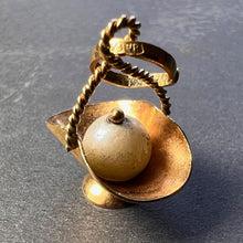 Load image into Gallery viewer, Basket 18K Yellow Gold Pearl Charm Pendant