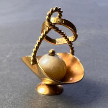 Load image into Gallery viewer, Basket 18K Yellow Gold Pearl Charm Pendant