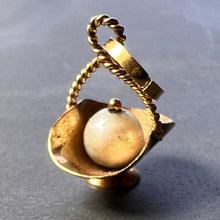 Load image into Gallery viewer, Basket 18K Yellow Gold Pearl Charm Pendant
