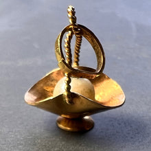 Load image into Gallery viewer, Basket 18K Yellow Gold Pearl Charm Pendant