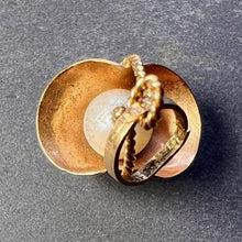 Load image into Gallery viewer, Basket 18K Yellow Gold Pearl Charm Pendant
