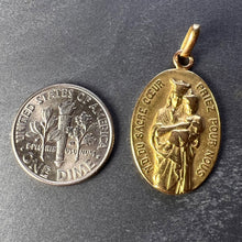 Load image into Gallery viewer, French Notre Dame du Sacre Coeur 18 Karat Yellow Gold Charm Pendant